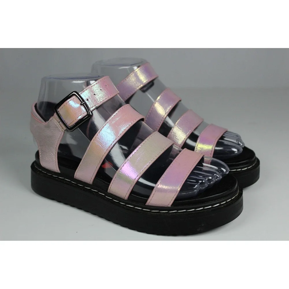 Steve Madden Kids Pink Iridescent Strappy Platform Sandals Size 2